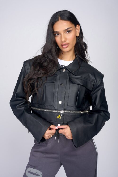  Designed short Faux Leather Coat  ERROR
