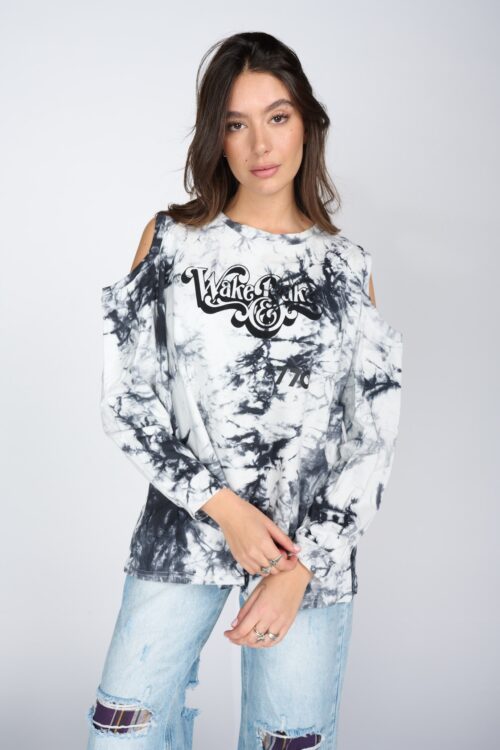 Grey And White Shades Long Sleeve Top 770
