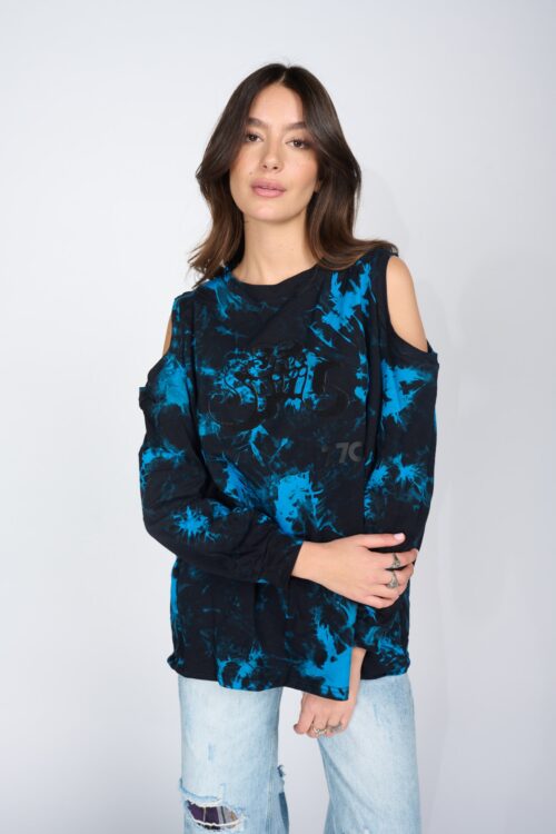 Black And Blue Shades Long Sleeve Top 770