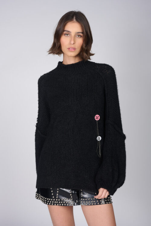 Knit Designed Half Turtleneck Top  DREAMS
