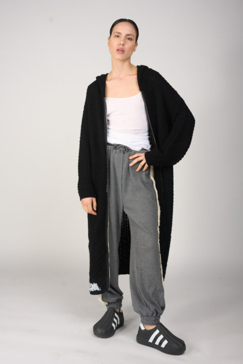 Hooded Knitted Long Jacket SEVEN