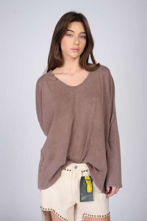 Long Sleeve V Neckline  Top  STUDIO