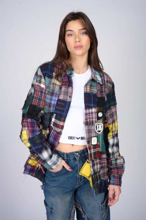  Patches  Buttoned Long Shirt   NEW YORK