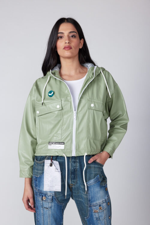 Faux Leather Sporty Jacket WAIT