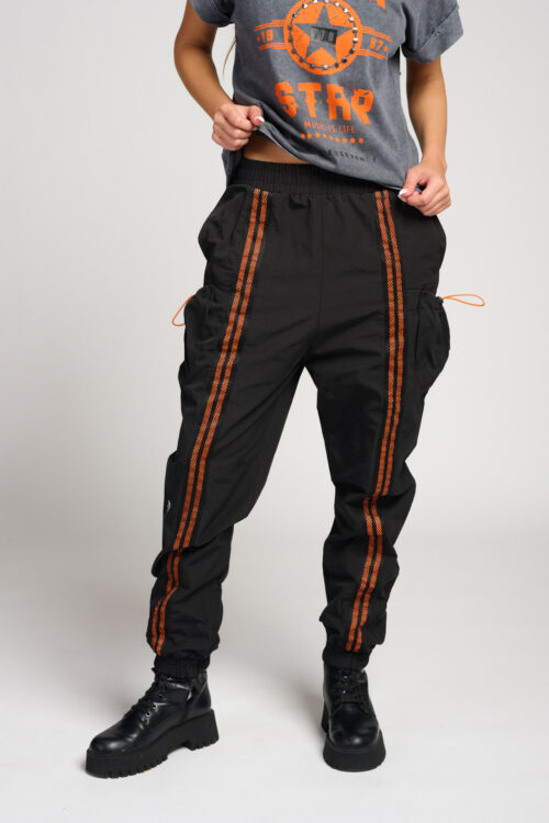 striped jogger pants ORANGE