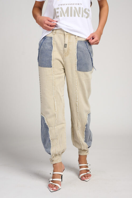 Jeans combine with stitches 770