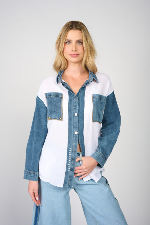 jeans combo buttoned shirt SEVEN