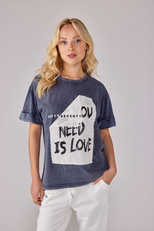 Nicky patch collar t-shirt LOVE