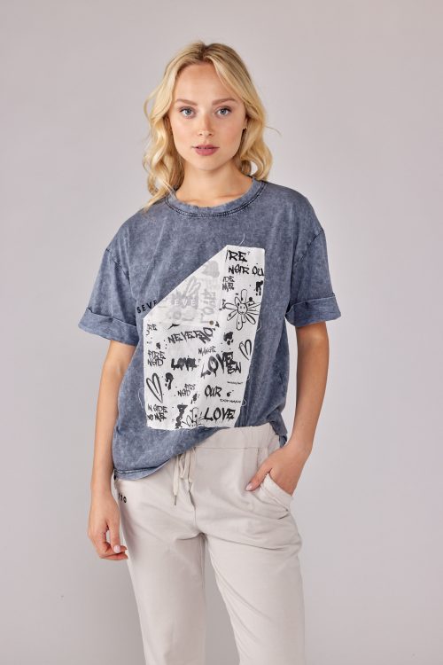 Nicky patch collar t-shirt LOVE