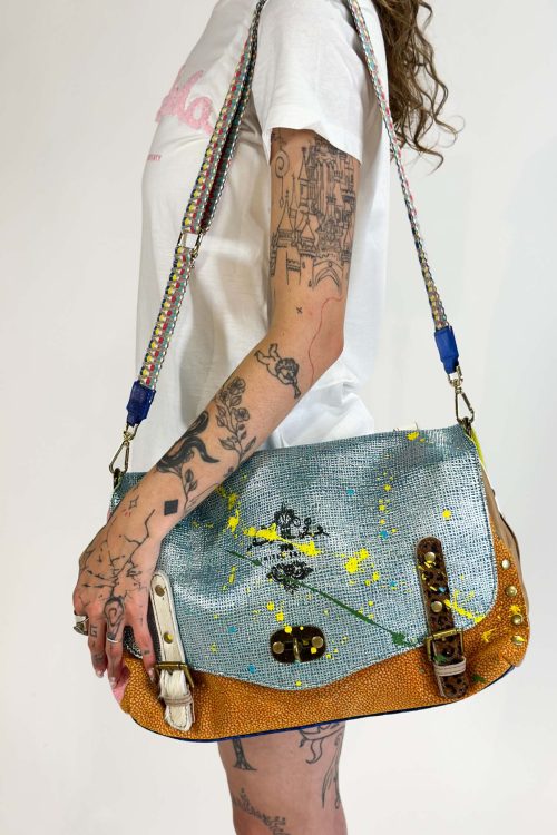 Big Multicolor Side Leather Bag LIMITED