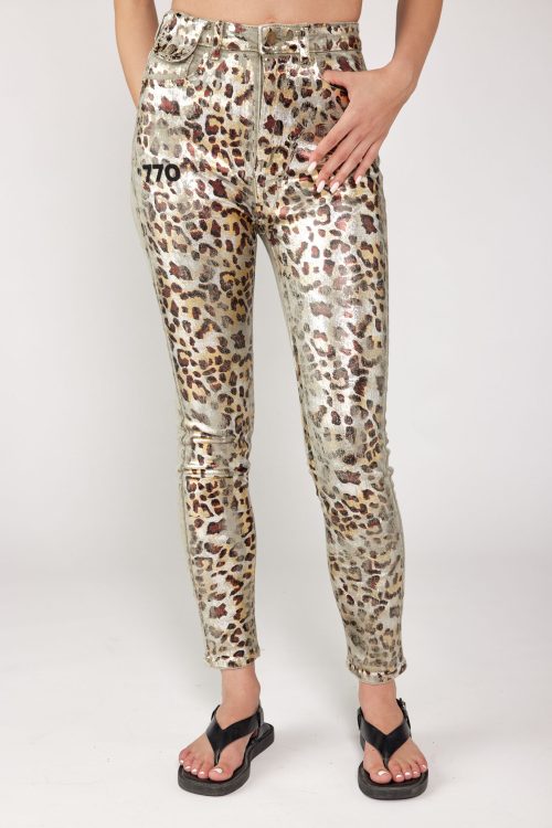 Metallic spotted combination skinny jeans SEVEN GLAM