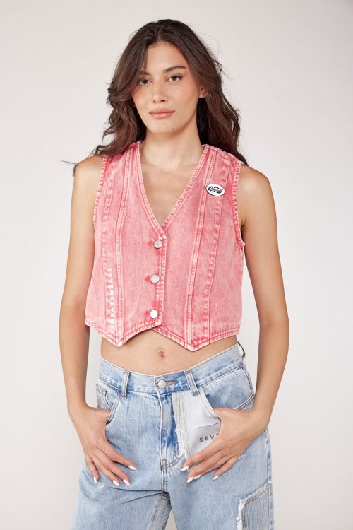 Washed Collor Denim Vest  ORIGINAL