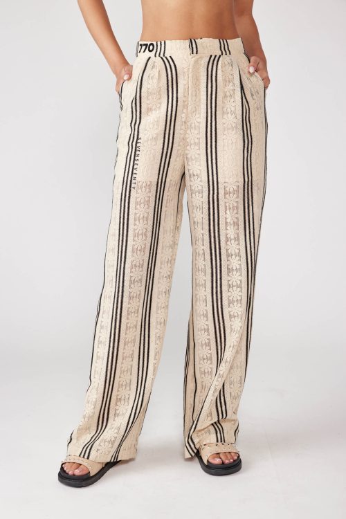 Lace striped long pants 770
