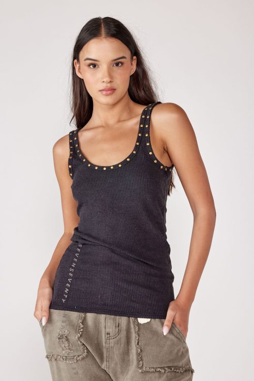Rib Tank Studded Neckline SEVEN