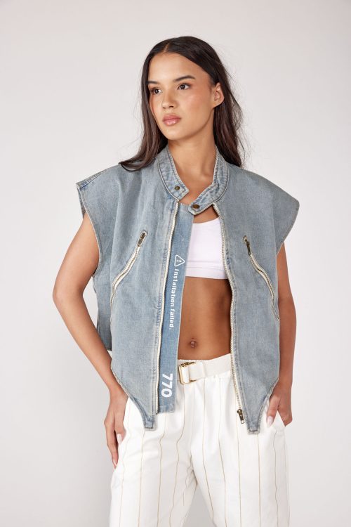 Wide Denim Vest  INSTALL