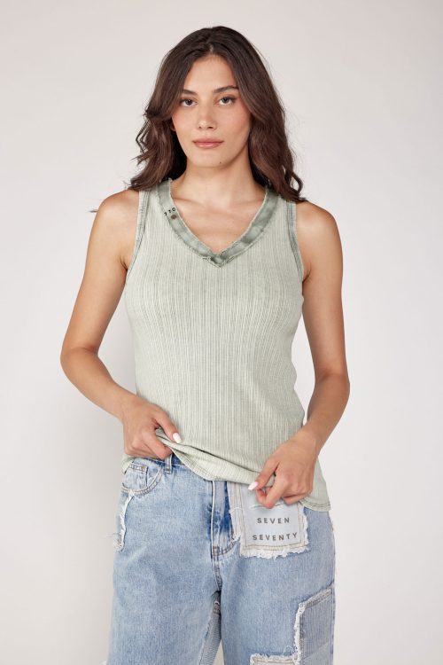 Rib Tank V Neckline SEVENSEVENTY