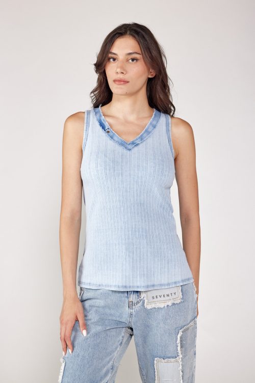 Rib Tank V Neckline SEVENSEVENTY