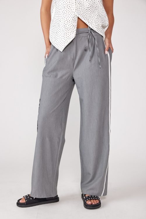 side stripe tie wide pants EVENING