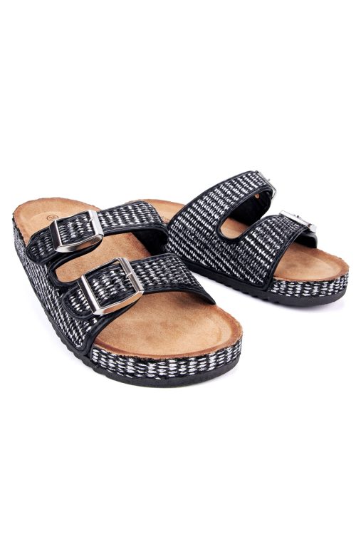 strappy flip flops SILVER