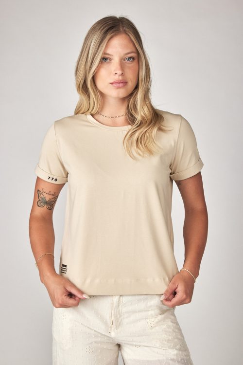 T-shirt folded sleeve WARNING