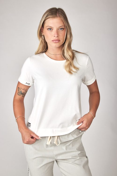 T-shirt folded sleeve WARNING