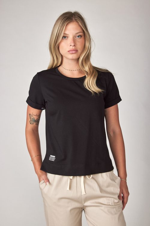 T-shirt folded sleeve WARNING