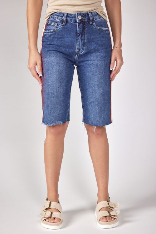 striped bermuda jeans FASHION
