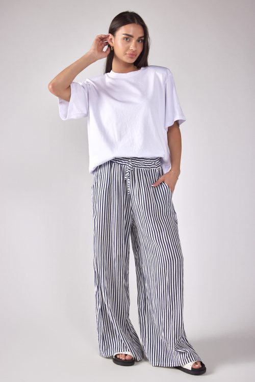Wide striped linen pants SEVEN70
