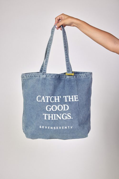 denim tote bag CATCH