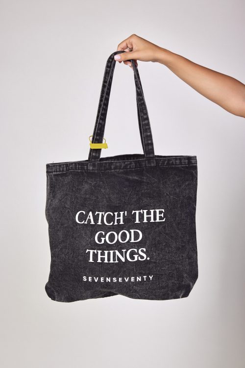 denim tote bag CATCH