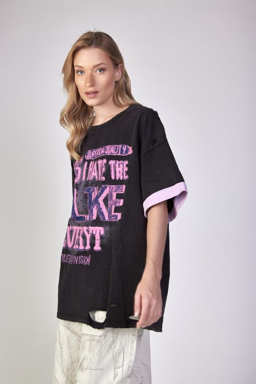 Destroyed oversized T-shirt LIKE
