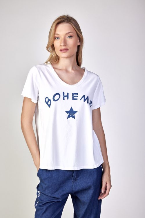 damaged edges t-shirt BOHEME