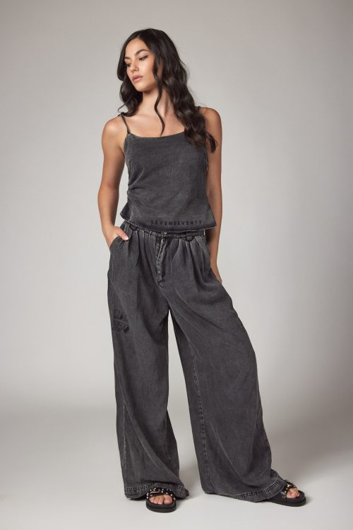 Jeans tank top and wide pants set RAP