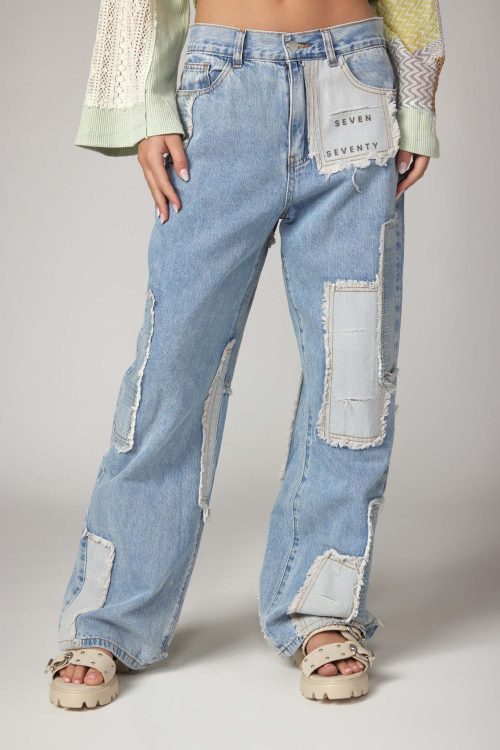 Mom jeans with patches SEVEN