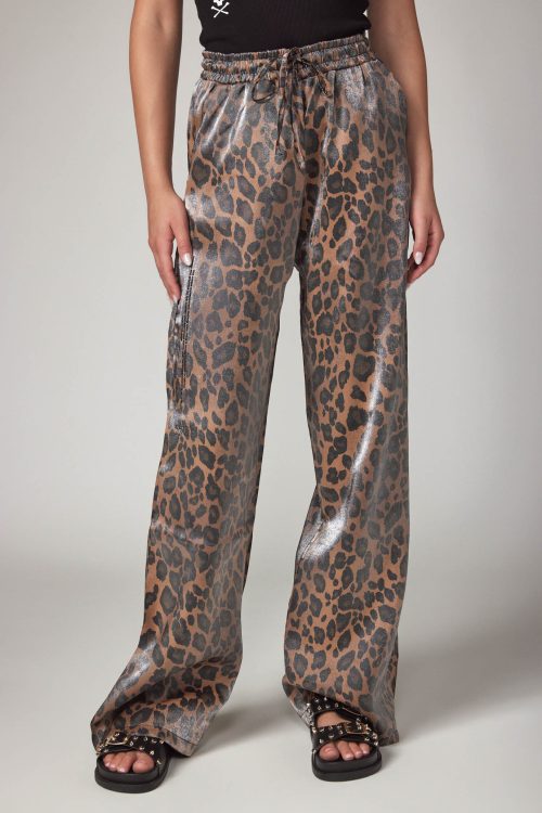 Metallic viscose leoperd pants CREATE