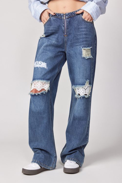 Ripped lace jeans 770