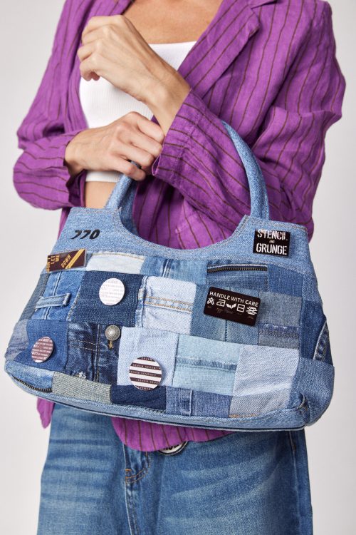 patchwork denim handbag GRUNGE