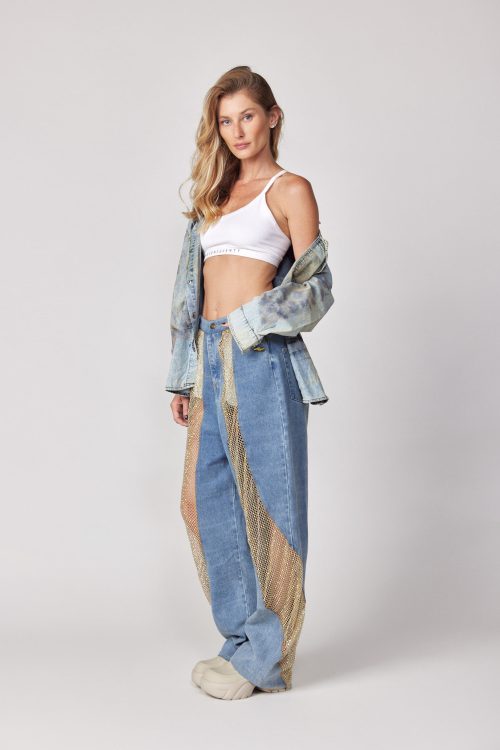 Stone mesh jeans 770