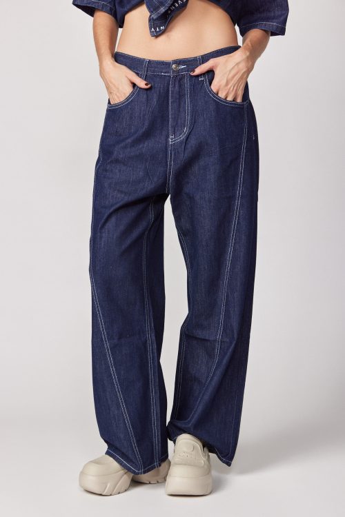 Jeans with stitching in a wide straight fit YOU