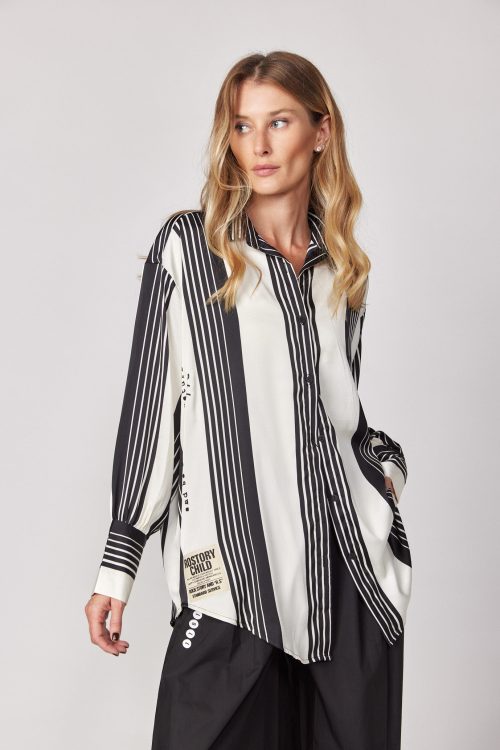 Striped Button-Down Satin Shirt CHILD