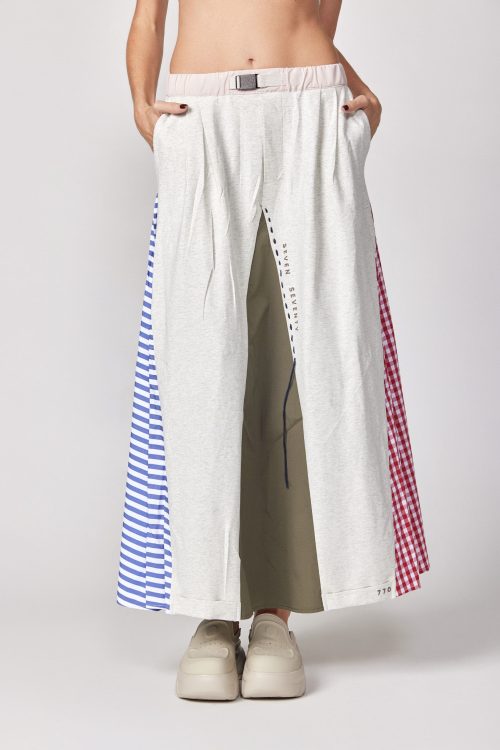 bell cut fabric combination skirt SEVEN