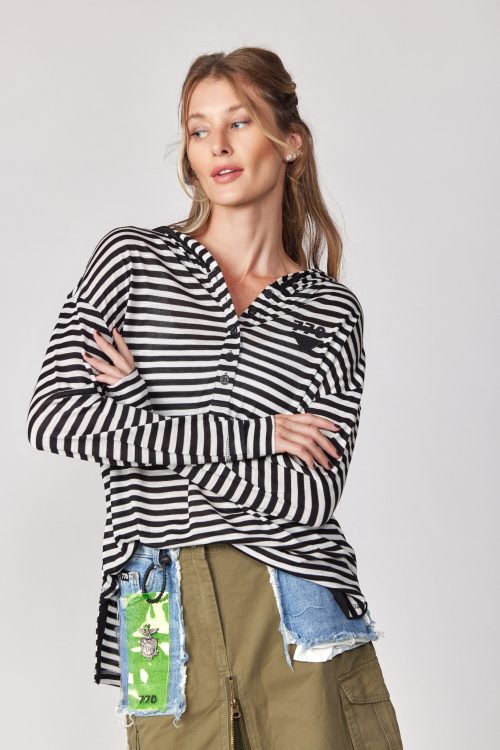 hooded striped shirt ORIGINAL