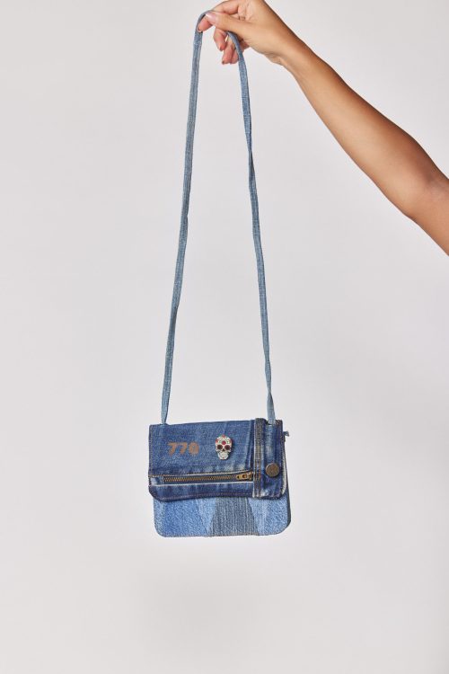 small side denim bag SKULL