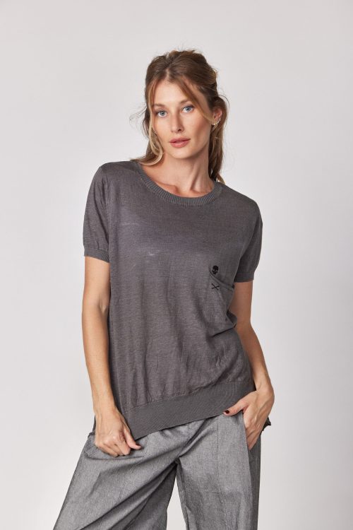 Thin knit sweater SKULL