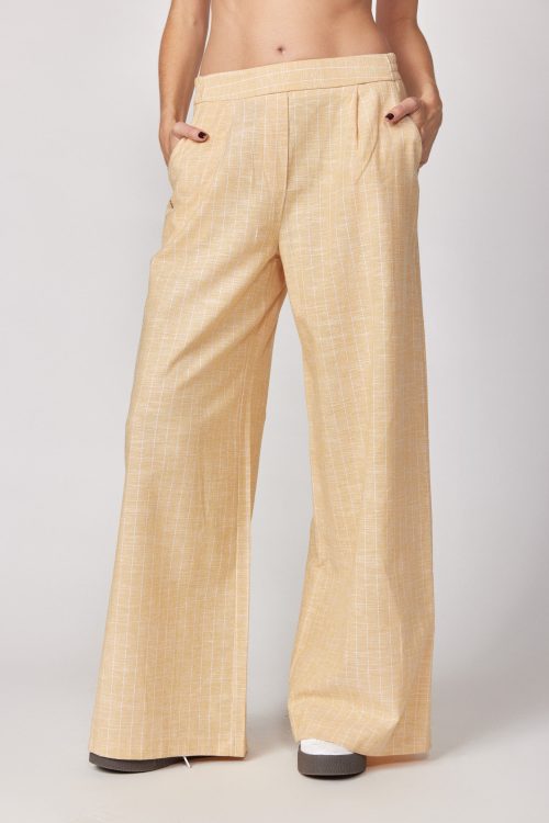 Striped Linen Wide-Leg Pants PRODUCTION