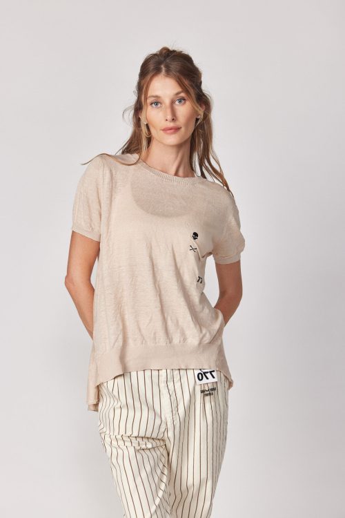 Thin knit sweater SKULL