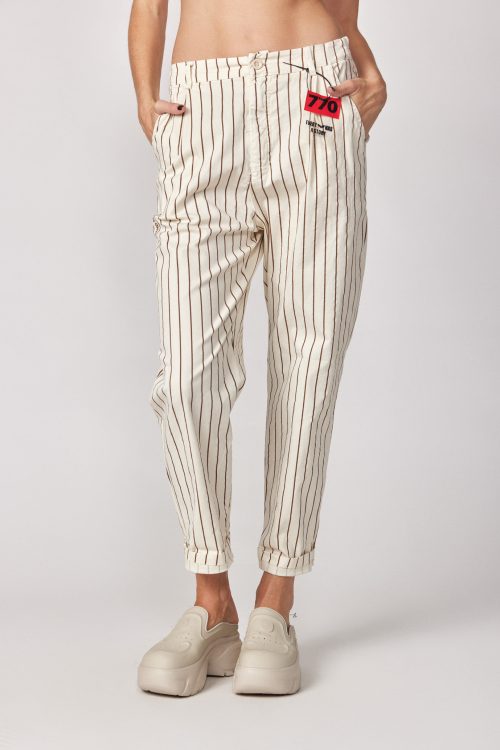 Folded Stripe Pants HAND MADE