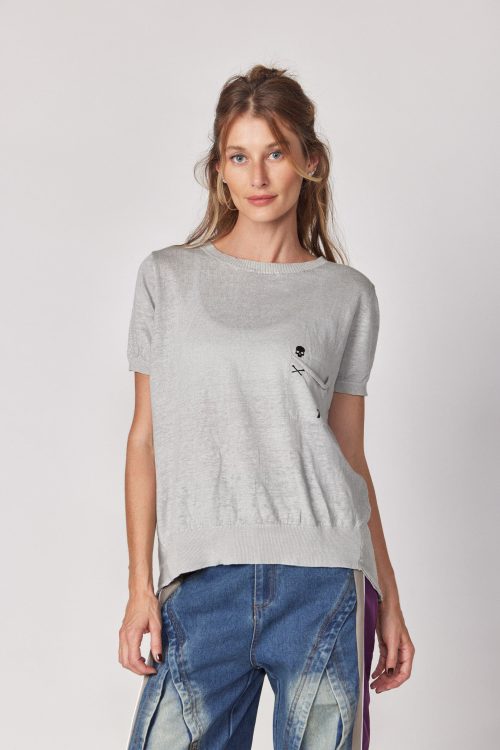 Thin knit sweater SKULL
