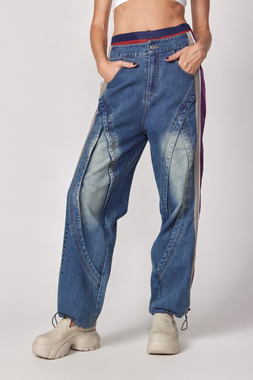 Jeans and nylon stripe combo 770