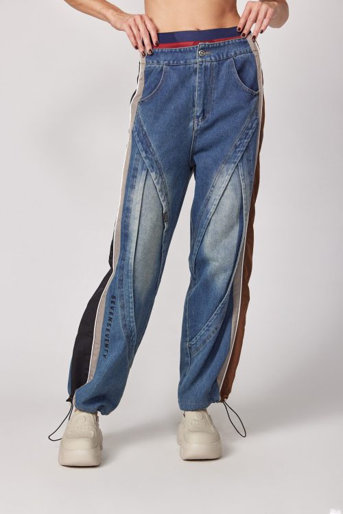 Jeans and nylon stripe combo  770